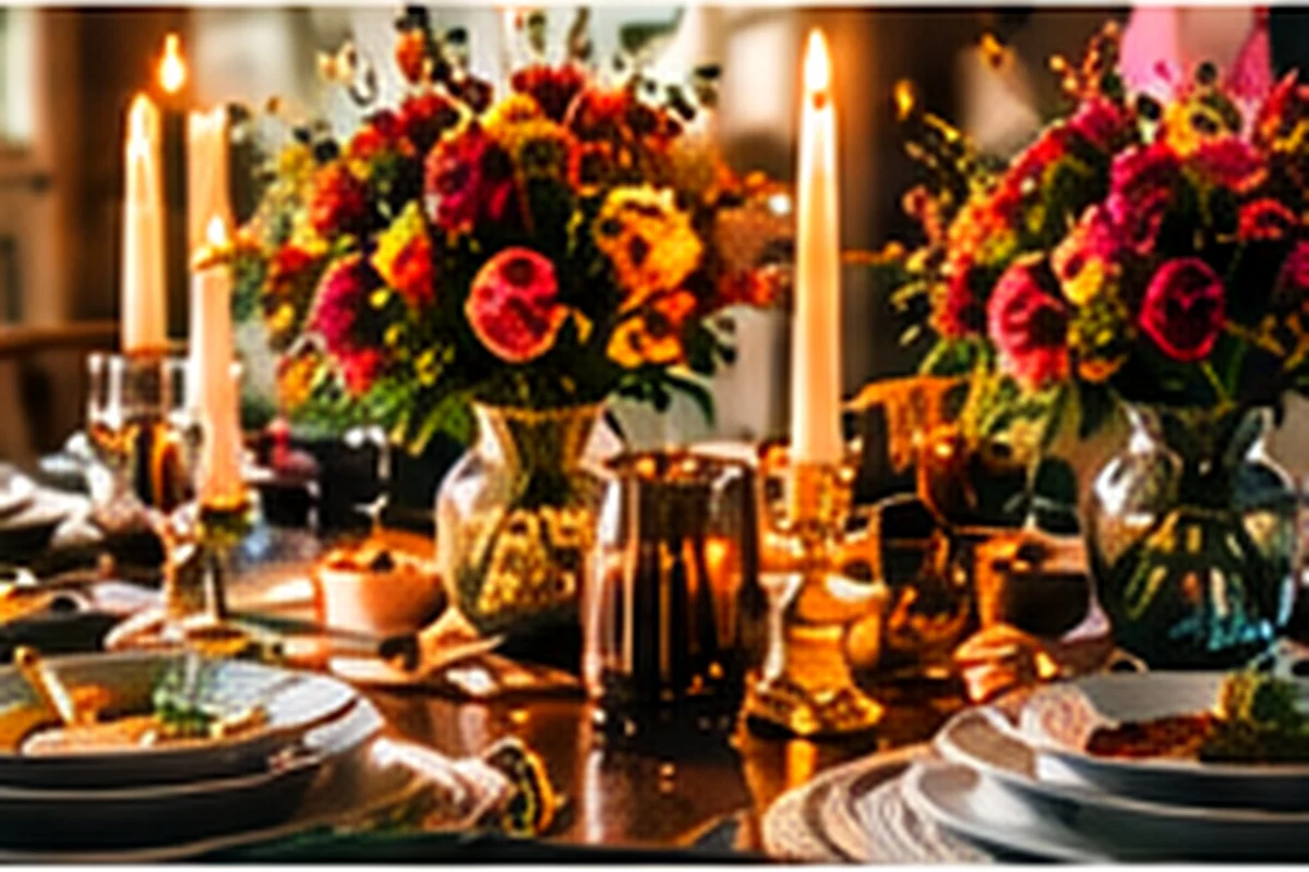 Layered dinner party table