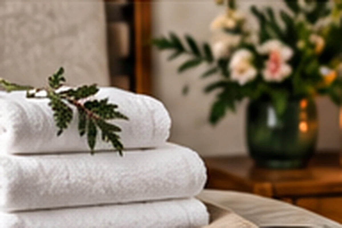 Fresh guest towels and bedside details